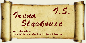 Irena Slavković vizit kartica